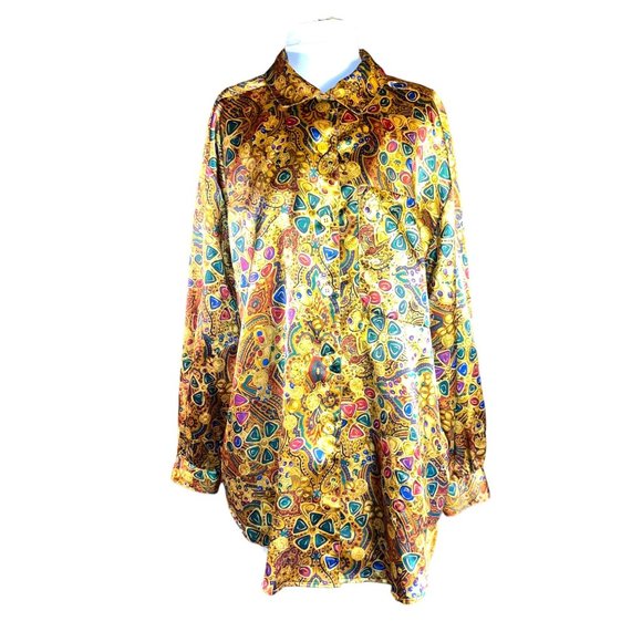 LaChine Classic by Galinda Wang Tops - Vintage LaChine Classic Button Down Long Sleeve Vibrant Shirt Women Size 12